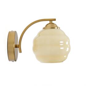 Smr-05023-2010-19 Mooijane Vintage Glass Wall Lamp Gold Sconce Beige Light Indoor Fixture