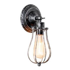 Moonkist 758150447212 Vintage Wall Lamp Adjustable Rustic Wire Cage Light Industrial Style Ind