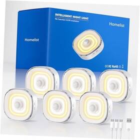 Xd039-kj Moonshadow Innovative Technology Guangdong Co. Ltd. Digital Mini Cob Puck Lights Rechargeable Motion 6 Pack White-cob Light Source