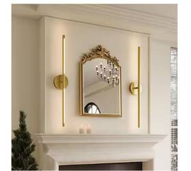 Morauroral Wl7105-24-gd-2p 24 Inch Modern Gold Battery Operated Wall Sconce Set Of 2 Remote