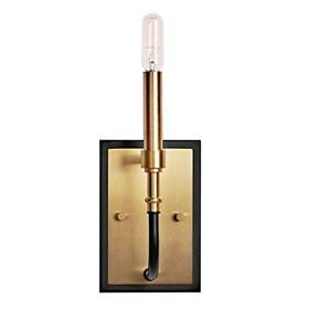 Motini 1-light Farmhouse Gold Wall Sconces Black And Brushed Brass Finish
