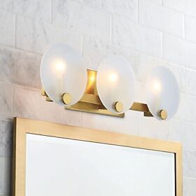 Motini 3-light Gold Wall Sconce Brushed Brass Bathroom Vanity Light Fixtures