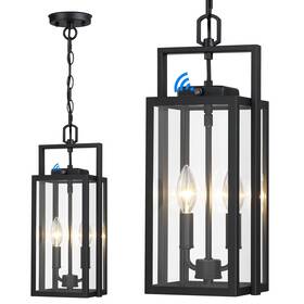 My-cl206a-bk Myhxq 17.8ftft Large Dusk To Dawn Outdoor Pendant Light 2-light Modern Black Metal O