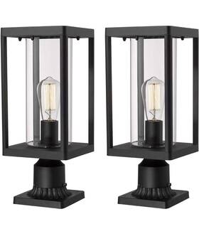 My-pl101b-bk-1 Myhxq Outdoor Post Lights Lamp Light Fixture 2 Pack Modern Black Exterior Pos
