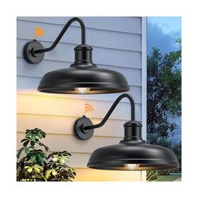 My-wl406b-bk Myhxq 16 Inch Dome Dusk To Dawn Gooseneck Barn Light Outdoor Large Farmhouse Exter