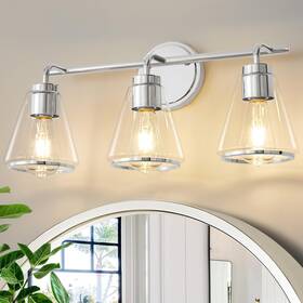 Nadosa-37771 Nadosa Bathroom Vanity Light 3 Over Mirror Lighting Fixture With Clear Glass Shad
