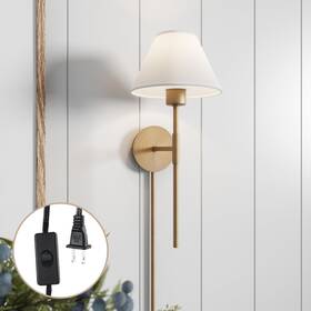 Nathan James 842196005960 Millie Plug-in Wall Sconce Mounted Bedside Reading Lamp Wi