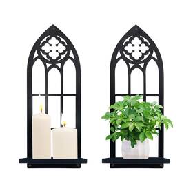 Natrlart 663899346729 Gothic Wall Sconces Set Of Two Candle Holder Black Metal Decor Natrlart 663899346729 Gothic Wall Sconces Set Of Two Candle Holder Black Metal Decor