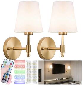 Nekhung 705353155703 Battery Operated Wall Sconces Set Of Two Wireless Light With 10000