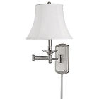 1911mn-501 Nickel Swing Lighting Capital Lamp White Shade Arm Fabric Matte