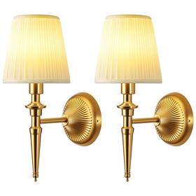 Nicolonor N-s75-gd2 Battery Operated Wall Sconces Set Of 2 Wireless Rechargeable Gold