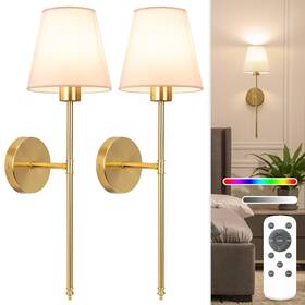 Niorsun 736091741408 Battery Operated Wall Sconce Set Of 2 Gold Rechargeable Lights W