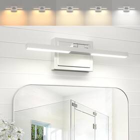 Sw028 Niorsun 15.7 Inch Modern Bathroom Light Fixture 20w 5cct Dimmable Led Chrome Mirror Vanity