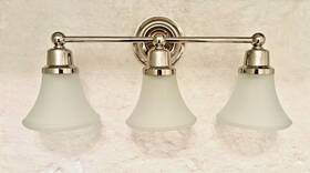 Norwell 8953-pn-fl Elizabeth 3-light Vanity Light Fixture Polished Nickel - Nib