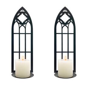 Noxozoqm 663899343995 Black Metal Gothic Wall Sconces Set Of Two 15.8ftft Decor Sconce