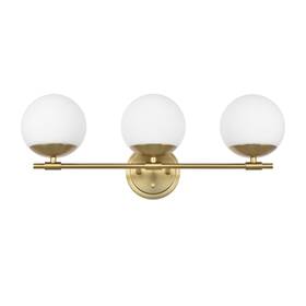 Va0021-3-agb Ntsunxeko Gold Bathroom Vanity Light Fixtures 3 Globe Wall Sconce Lighting Over