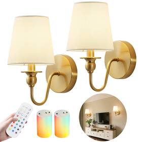Bl0077 Nuanshued Battery Operated Wall Sconces Set Of Two Wireless With 10000mah