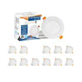 Nuratex 628634371176 4inch Led Recessed Slim Pot Light Panel With Junction Box Dimmable And Ic-ra
