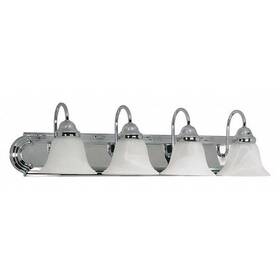 60-318 Nuvo Ballerina 4 Light 30 Inch Vanity Alabaster Glass Bell Chrome
