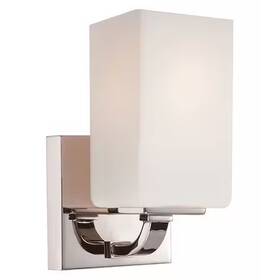 60-5181 Nuvo Vista 1 Light Vanity Fixture Etched Opal Glass Polished Nick