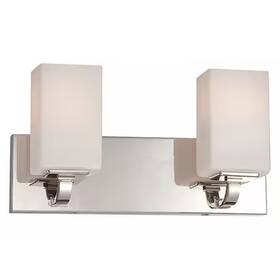 60-5182 Nuvo Vista 2 Light Vanity Fixture Etched Opal Glass Polished Nick