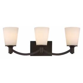 60-5923 Nuvo Laguna 3 Light Vanity White Glass Forest Bronze