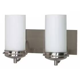 60-612 Nuvo Polaris 2 Light 14 Inch Vanity Satin Frosted Glass Shades Bru