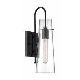 Nuvo Lighting 045923674150 Alondra - 1 Light Sconce With Clear Glass Black Finish