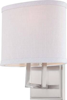 60-4751 Nuvo Lighting - Gemini 1 Light Vanity Fixture With Slate Gray Fabric Shade