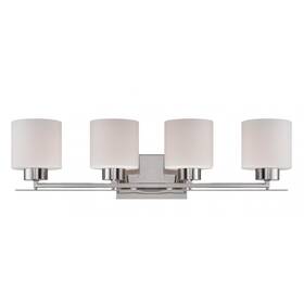 5204 Nuvo Lighting 60/5204 Parallel 4 Light 29 Inch W Bathroom Vanity - Nickel