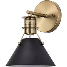 7519 Nuvo Lighting 60/7519 Outpost Bathroom Vanity Light Matte Black/burnished Brass