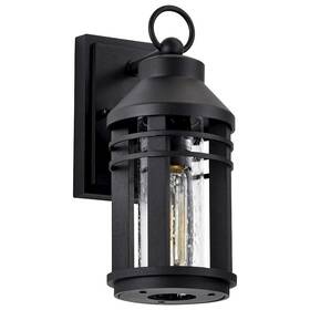 60-8101 Nuvo Lighting Wilton 1 Light 5 Inch Wall Lantern Black/clear Seeded -