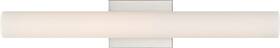 1322 Nuvo Lighting 62/1322 Nickel Bend Single Light 26 Inch W Integrated Led Bath Bar