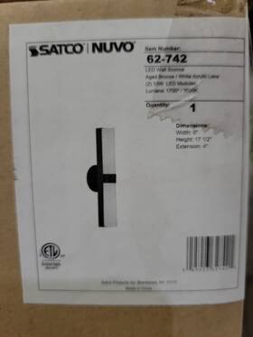 62-742 Nuvo Lighting Satco Bond Double 17.5 Inch Led Vanity With White Acrylic Lens Aged Bronze