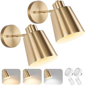 L2007-1bs Odnora Battery Operated Wall Sconces Set Of 2 Dimmable Led Lights With Remote C