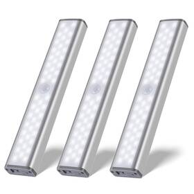 Ogednac 798056207312 46 Led Under Cabinet Lights Silver Aluminum Pack Of 3