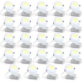 Ol-08846-4 Ohbulbs 4 Inch Ultra-thin Led Recessed Light With Junction Box 24 Pack Dimmable Can