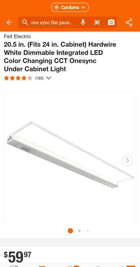 Ucl36fp One Sync Ucl36fp/5cctca Feit Electric Linkable Under Cabinet Flat Led Panel Light White 32.5 Inch