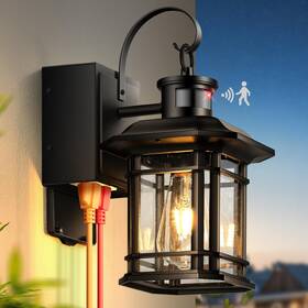 P816081bk Opaxis Porch Light With Gfci Outlet Motion Sensor Outdoor Lights Dusk To Da