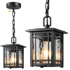 P83601-d2d-bk-p1 Opaxis Dusk To Dawn Outdoor Pendant Light Fixtures Modern Black Hanging Lig