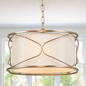 H13a03944 Optimant Lighting Modern Drum Chandelier Dia 15.5 Inch Light Fixture With Gold Finished H13a03944 Optimant Lighting Modern Drum Chandelier Dia 15.5 Inch Light Fixture With Gold Finished