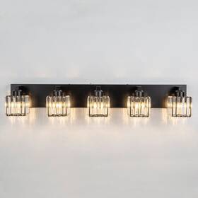 Oyipro 717020213159 2/3/4/5 Light Bathroom Vanity Wall Sconce With Crystal Shade