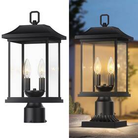 0483-pt-lg-bus Oykyohei Outdoor Post Lights 16 Inch Large Rectangular Lamp Light Fixture 2-lights Wa