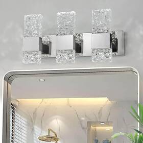Jq1428-3ts Oylyw Modern Led Bathroom Vanity Light Fixtures Chrome Stainless Steel 3 Wall