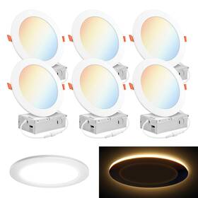 Pled-pdn12wmcct-nl-6p Parmida Led Technologies 6 Pack Inch 5cct Ultra-thin Recessed Ceiling Light With Night