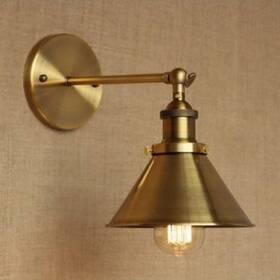 Parrot Uncle 602430843051 1-light Wall Sconce With Metal Cone Shade Brass Gold Parrot Uncle 602430843051 1-light Wall Sconce With Metal Cone Shade Brass Gold