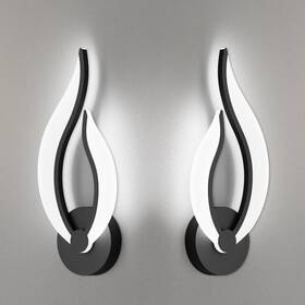 Pasoar 724901860500 Hard-wired 2-pack Modern Indoor Wall Sconce 10w Led Black Dimmable Wal