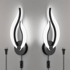 B087479wxb Pasoar Plug-in Wall Sconces Set Of 2 Modern Bedside Lamps Industrial Style