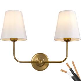 U701-03 Passica Decor Hardwired 2 Light Modern Armed Wall Sconce With 2pcs Antique Br