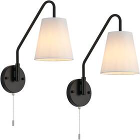 U711-01 Passica Decor Hardwired Wall Sconces Set Of Two 2 Pack With Pull Chain On Off